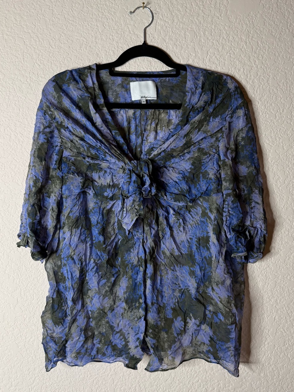 3.1 Phillip Lim Tie Front Purple Blouse Size 10